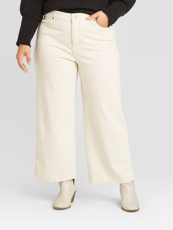 Universal Thread Pants - Universal Thread Wide Leg Crop Jeans, Cream, 14 NWT